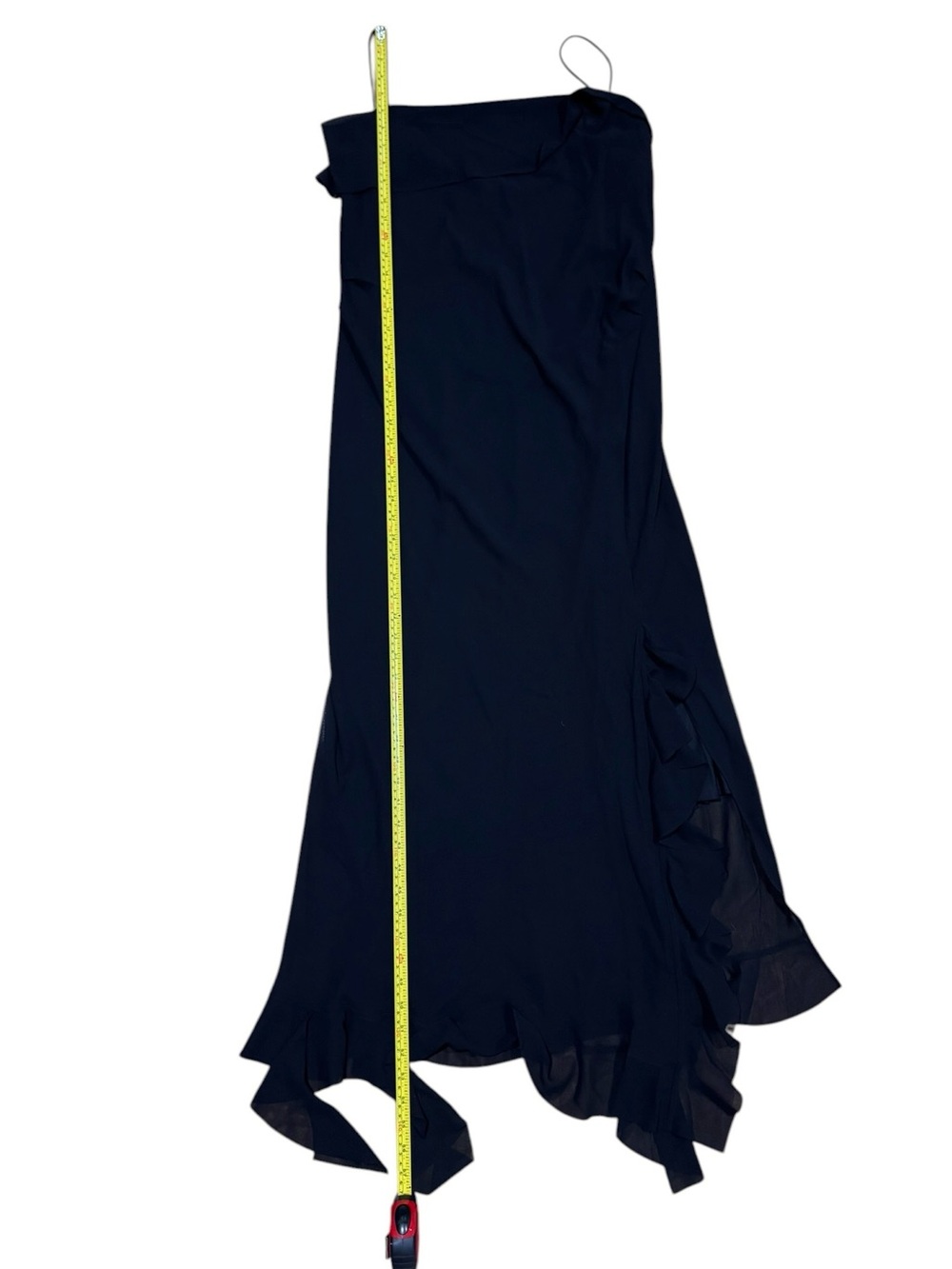 HUGO Hugo Boss Sz 12 Dress Kamani sleeveless midi asymmetrical Shift Black Goth - Picture 9 of 14